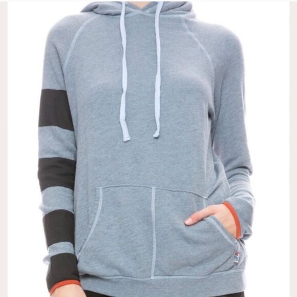 FreeCity Rainbow Jump Hoodie Pullover Sweatshirt Life Nature Love Blue/Gray 0 XS - Picture 12 of 12